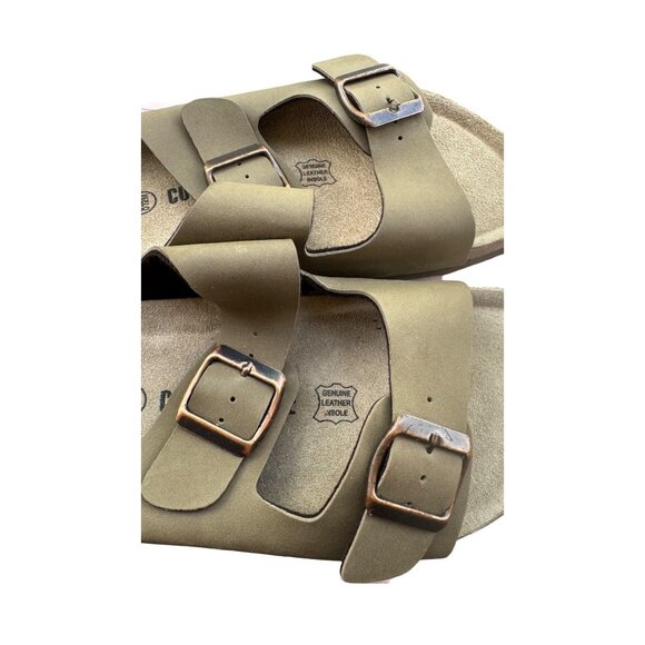 Cushionaire Lane Women's 8.5M Beige Buckle Cork Footbed Sandals Comfort - Picture 5 of 10